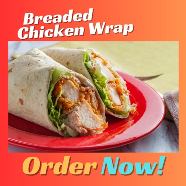 Breaded Chicken Cutlet Wrap.