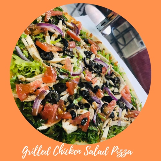 Grilled Chicken Salad Pizza.