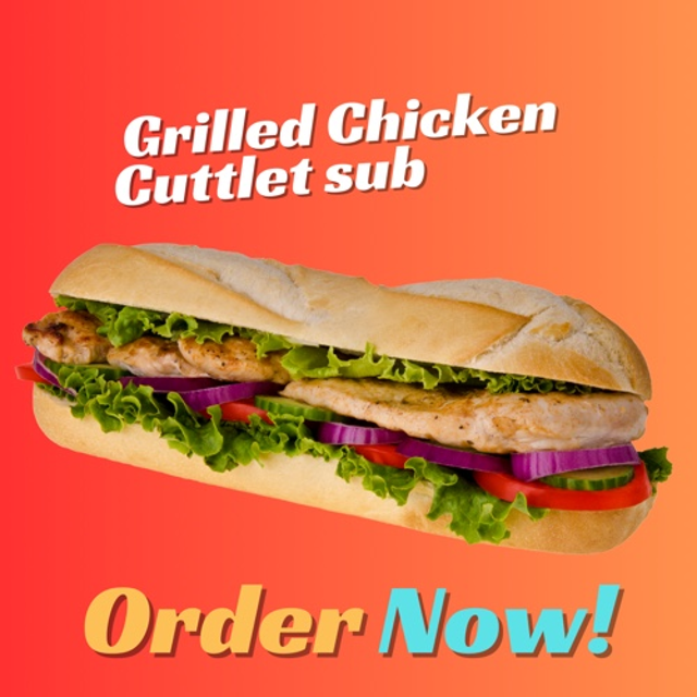 Grilled Chicken Cutlet Sub.