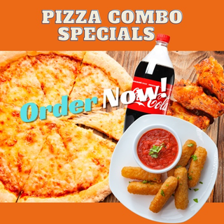 Large Cheese Pizza, 5 Mozzarella, 6 Chicken Wings & 2-Liter Soda