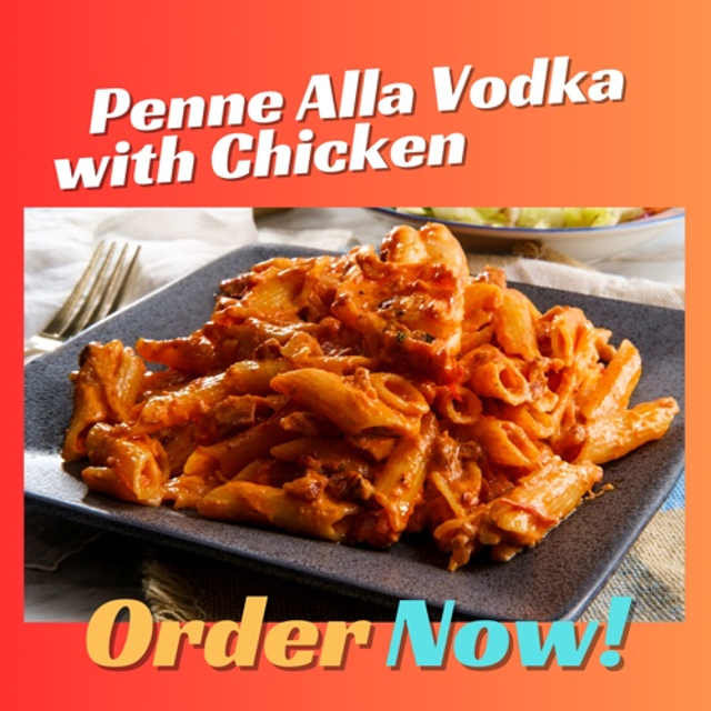 Spaghetti or Penne Alla Vodka with Chicken.