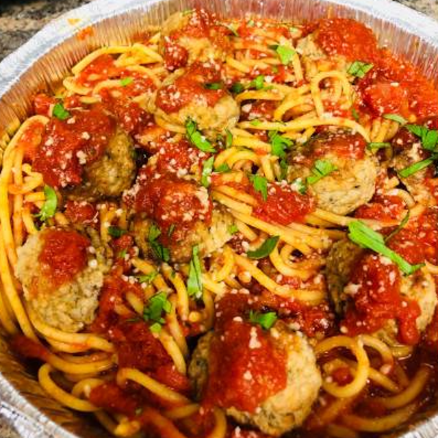Spaghetti or Penne with Meatballs.